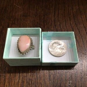 Sterling silver 925 pink stone ring. Size 7.5.
